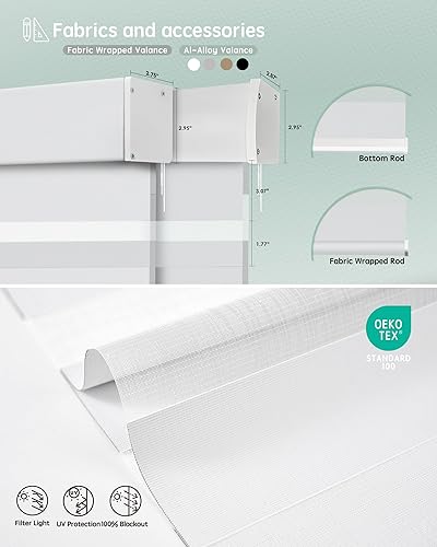 Miniatura 74 de Persianas de cebra motorizadas Yoolax compatibles con Alexa, persianas motorizadas con control remoto, persianas eléctricas inteligentes automáticas