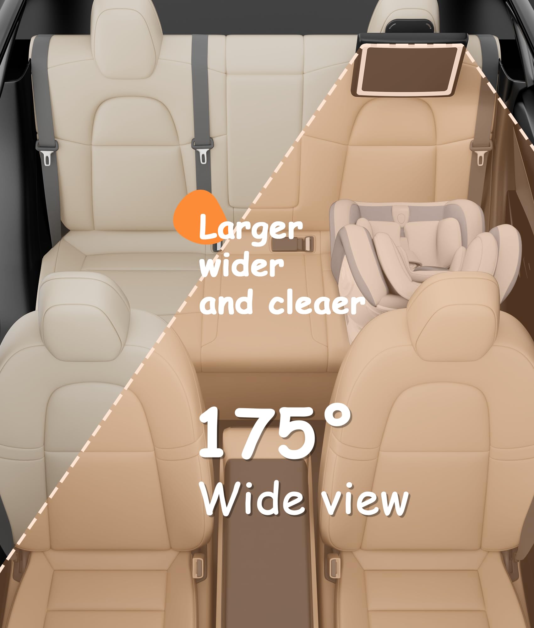 Easyera Espejo de coche para bebé con luz
