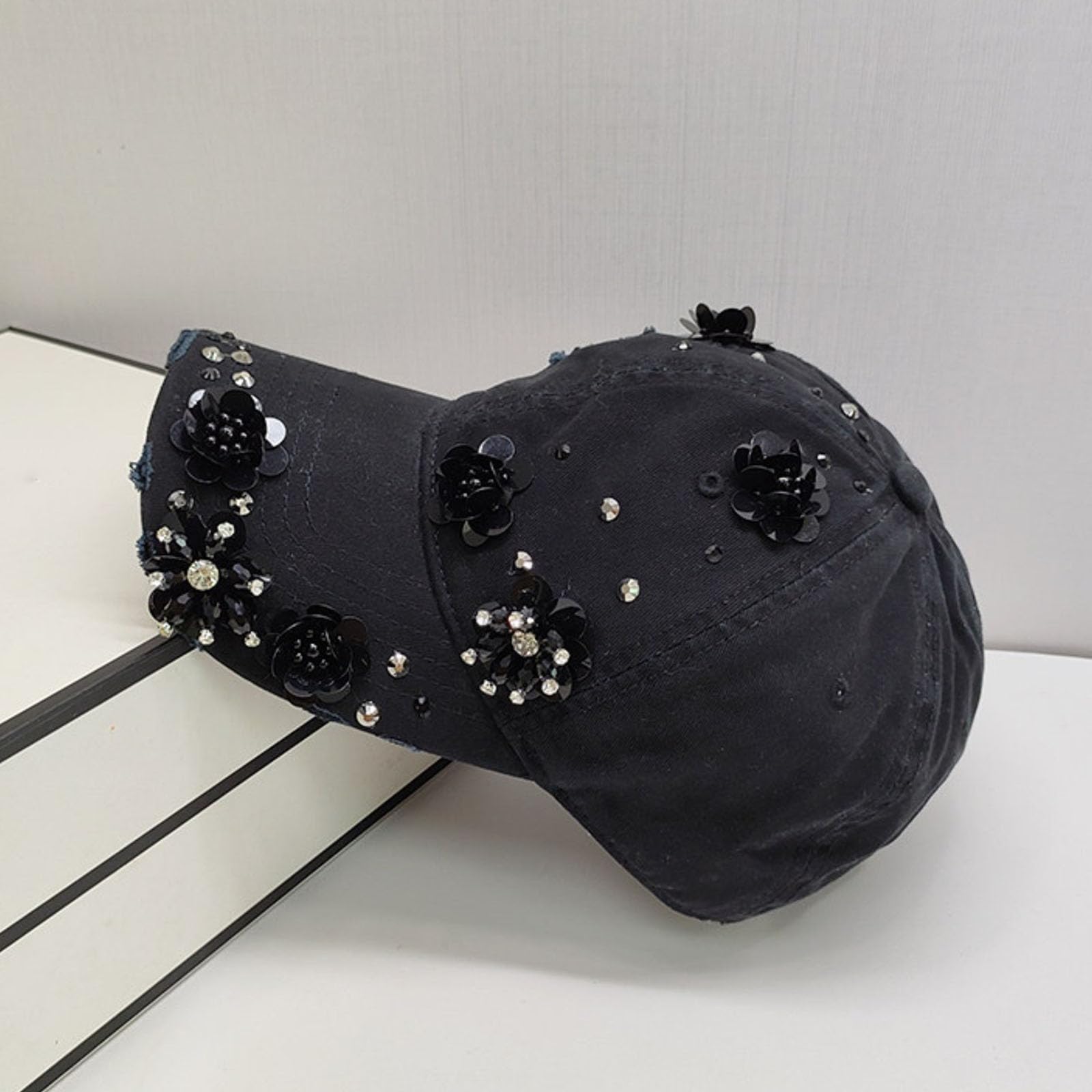 Cappellino Da Baseball Da Donna Con Fiori Di Paillettes 3D Alla Moda Regolabile Stile Papà Leggero Stile Y2k Morbido Cappello Da Sole