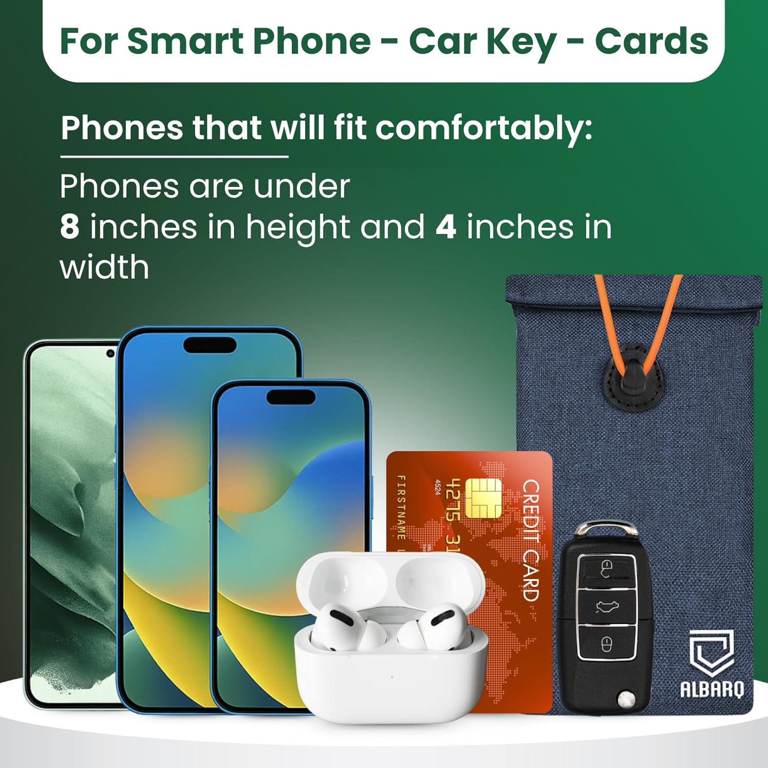 Premium Faraday Bags For Phones Blocker Case For Cell Phone Size 8in x 4in Fits All Smartphones Anti Shield Sleeve Pouch Cover Faraday Fabric SmartDot 5G RF Car Key Signal Fob Protector Blocking Blue - Image 9