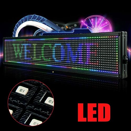 Miniatura 5 de Guaopom Señal LED de desplazamiento de 40 x 8 LED, signo de desplazamiento LED de siete colores, tablero de visualización digital de tecnología SMD