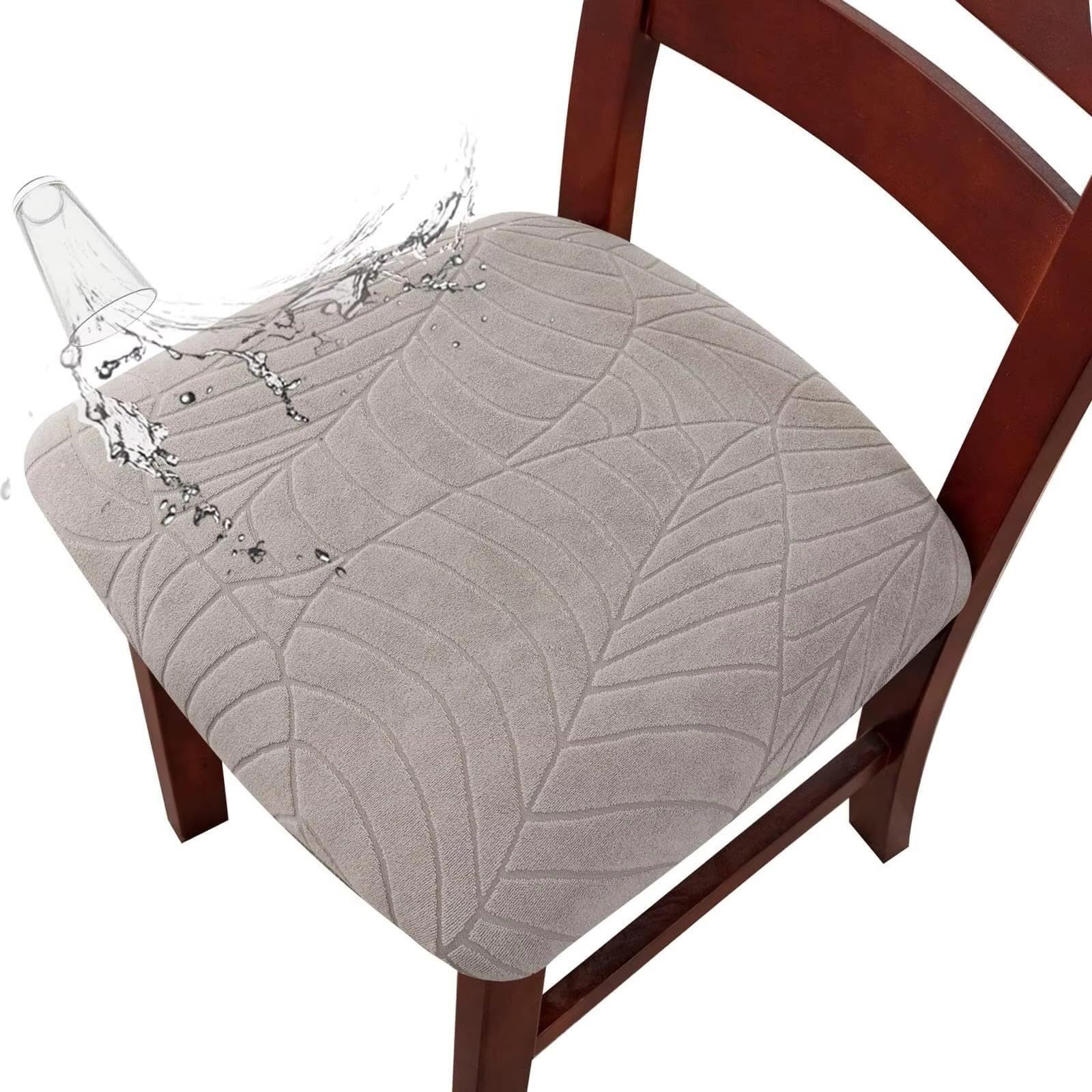NMVAWIPT Waterproof Stretch Jacquard Dining Chair Seat Covers, Removable Washable Protectors For Hotel Restaurant Kitchen Party(34#,4 Set)