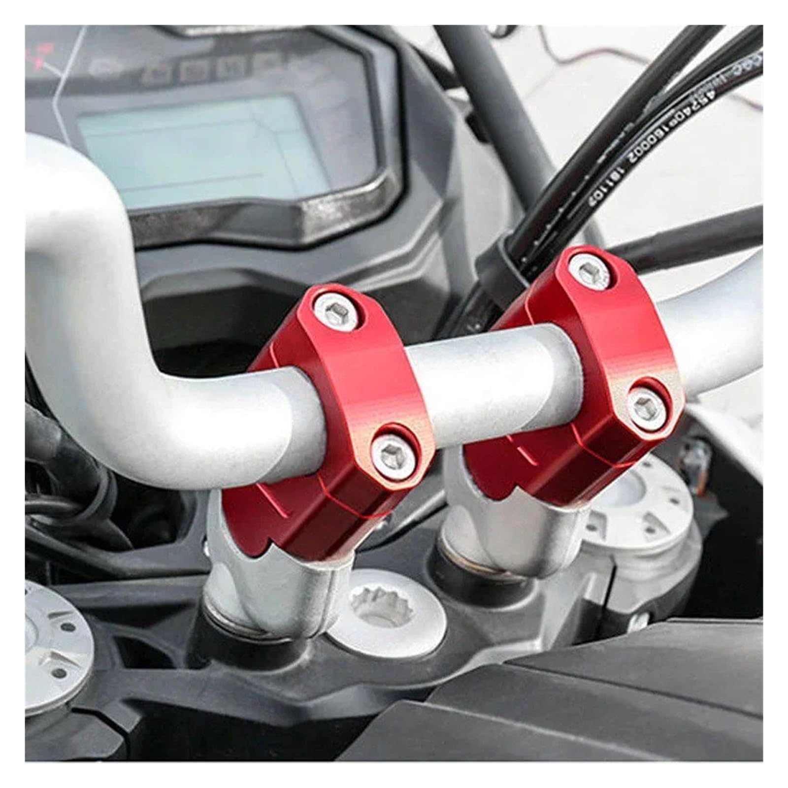 Abrazadera Universal para Manillar Motocicleta 28 Mm 22 Alzas Manillar Moto(28mm Red)