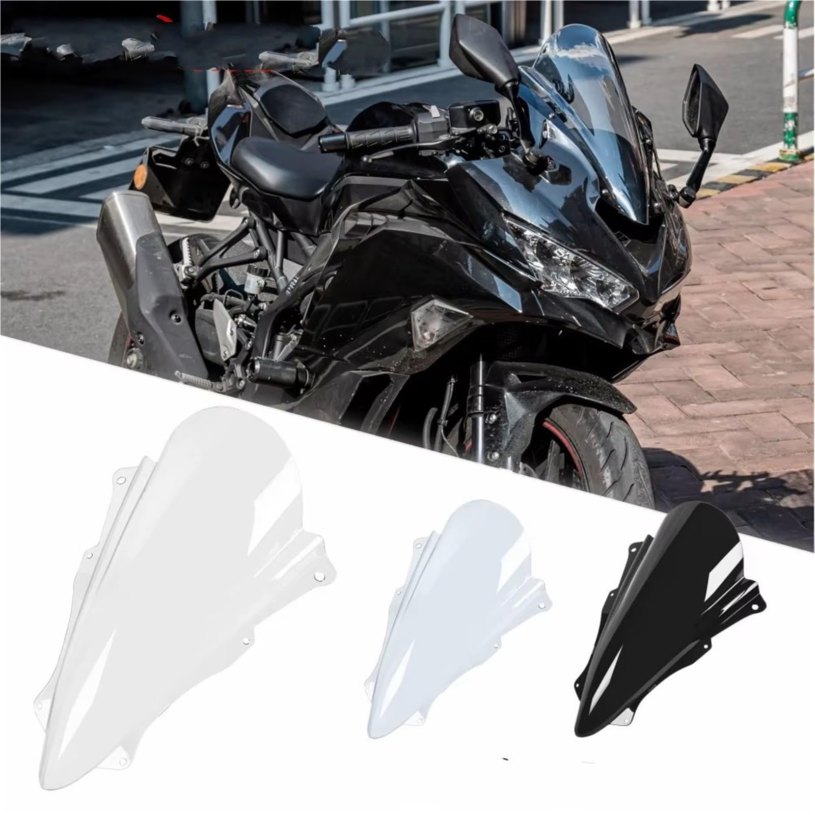 Amazon | 風防オートバイ For ZX-4R For ZX-4RR 2023 2024 オートバイ