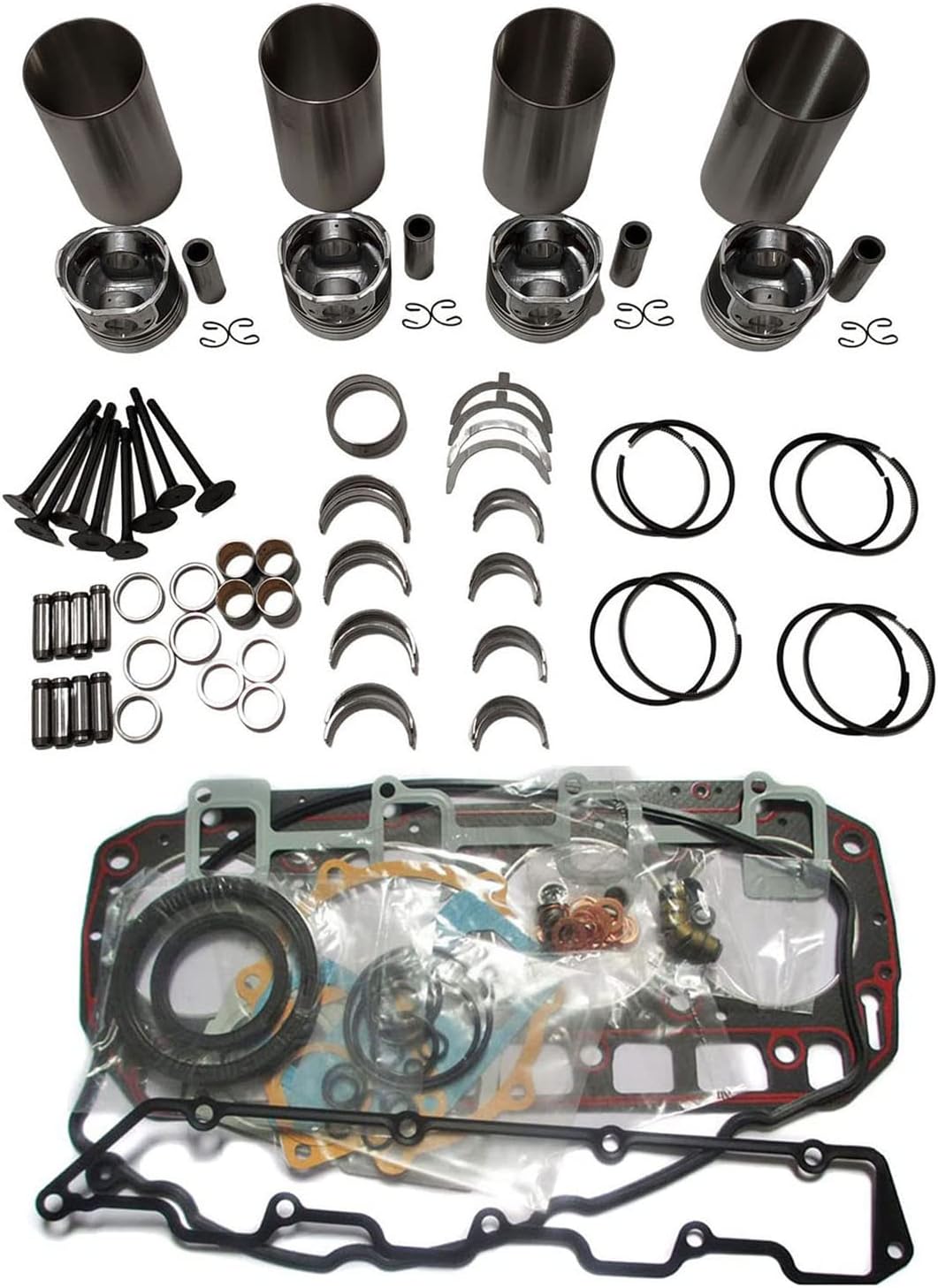 4D102LE-2 Overhaul Rebuild Kit STD fits Komatsu WB142-5 WB146-5 Backhoe Loader