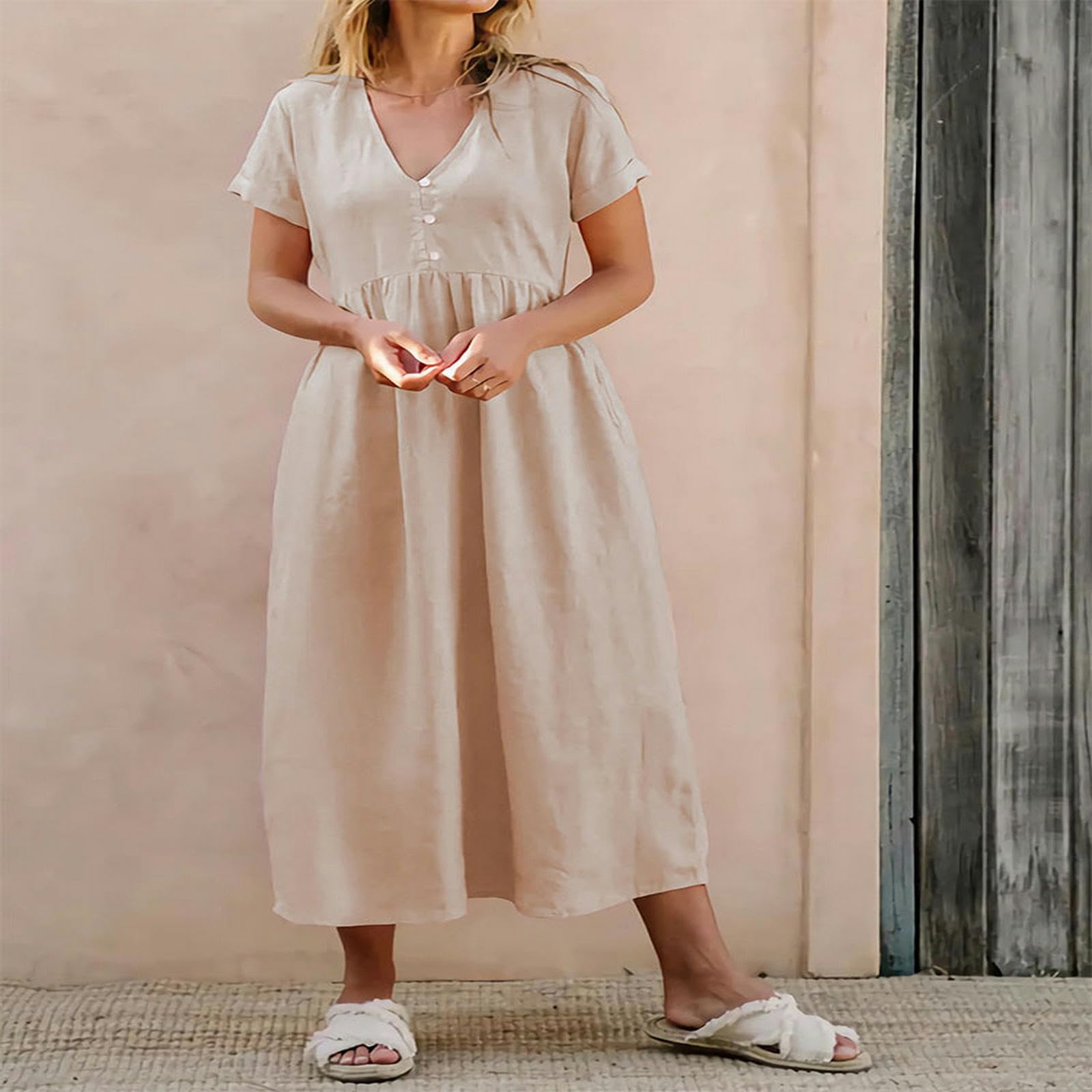 Vestidos de verano para mujer, elegante, holgado, YYEFNMAZ