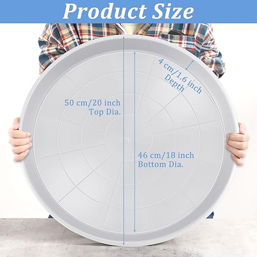 Miniatura 2 de Eccliy Paquete de 6 platillos de plástico resistentes para plantas, platillos grandes para macetas, bandejas de agua de plástico para interiores y