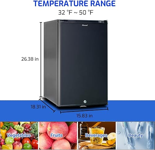 Miniatura 3 de Refrigerador RV de 12 V, 1.7 pies cúbicos, refrigerador compacto de 12 V110 V, mini refrigerador con cerradura, puerta reversible silenciosa,