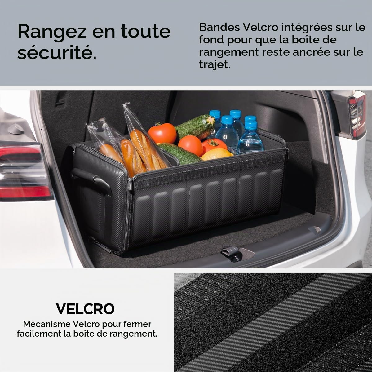 Spigen Tesla Organisateur de Coffre Universel, Fixation Auto-Agrippante