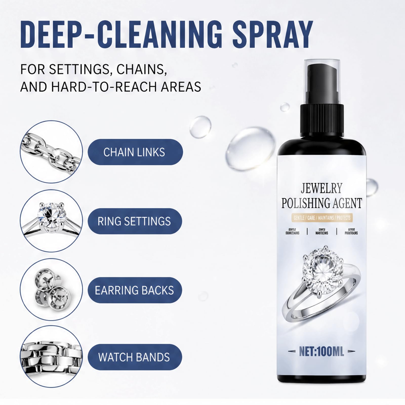 Jewelry Polish & Shine Spray - Sanfte Schmuckpflege, schnell wirkender Glanzrestaurator und Klarheit, stellt strahlend & Klarheit wieder her, Jewelrys Protective Finish Spray, (5PCS)