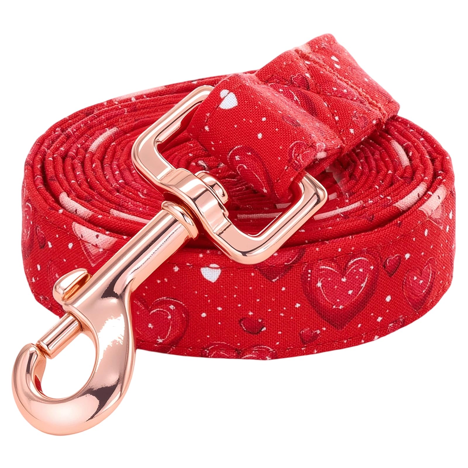 Bobo Rainbow Dog Leash，Valentine's Red Love-Heart Print Pet Leash Comfortable Padded Boy/Girl Durable Heavy Duty Leashes for Small Medium Large Dogs