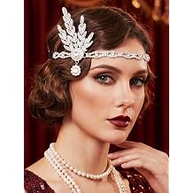 GORTIN 1920s Flapper Headpiece Rhinestones Flapper Headband Roaring 20s Hair Accessories for Women Silver, One size