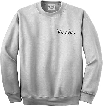 Fashionisgreat Visalia California CA Script Chest Womens Unisex Crewneck Sweatshirt