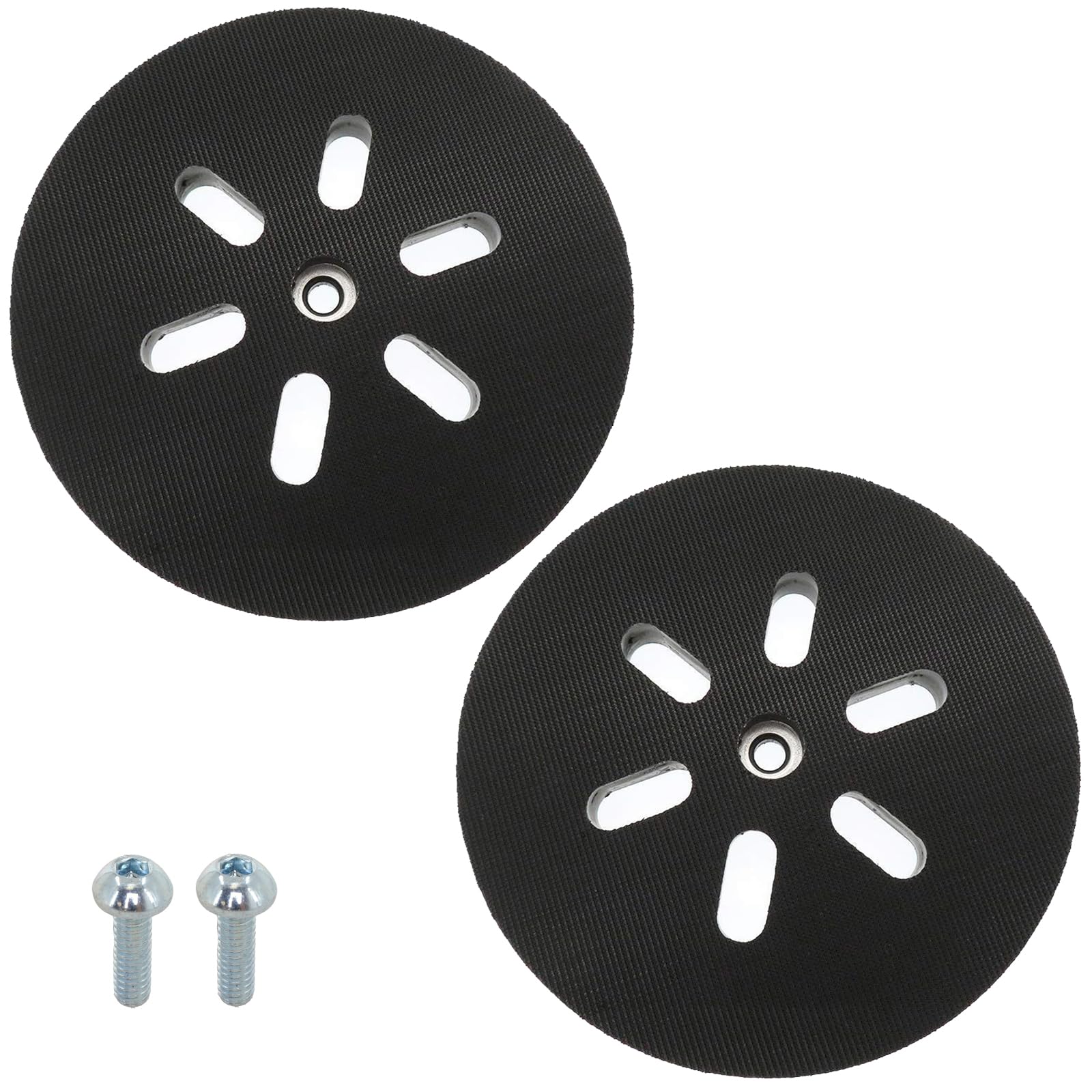 Platorello Abrasivo 150 mm con Gancio e Loop Compatibile con Bosch GEX 150, GEX 150 AC e GEX 150 Turbo Levigatrici Orbitali da Poweka (2 pezzi)