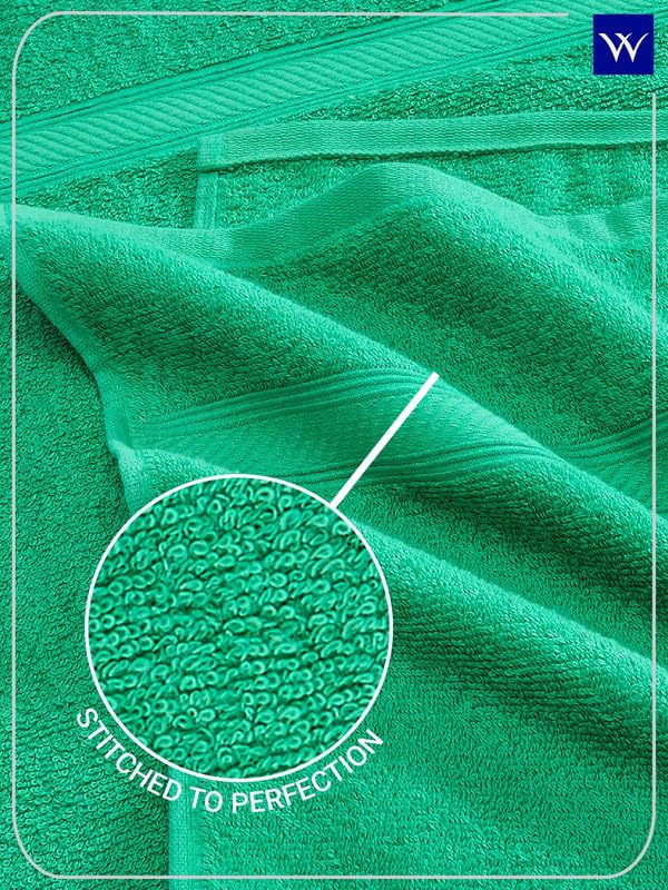Image of Welspun Alpha 100% Cotton 420 GSM Dobby Weave Solid Premium Large Bath Towel | Super Absorbent, Quick Dry & Ultra Soft - 84 x 180 Cm - Aqua Green