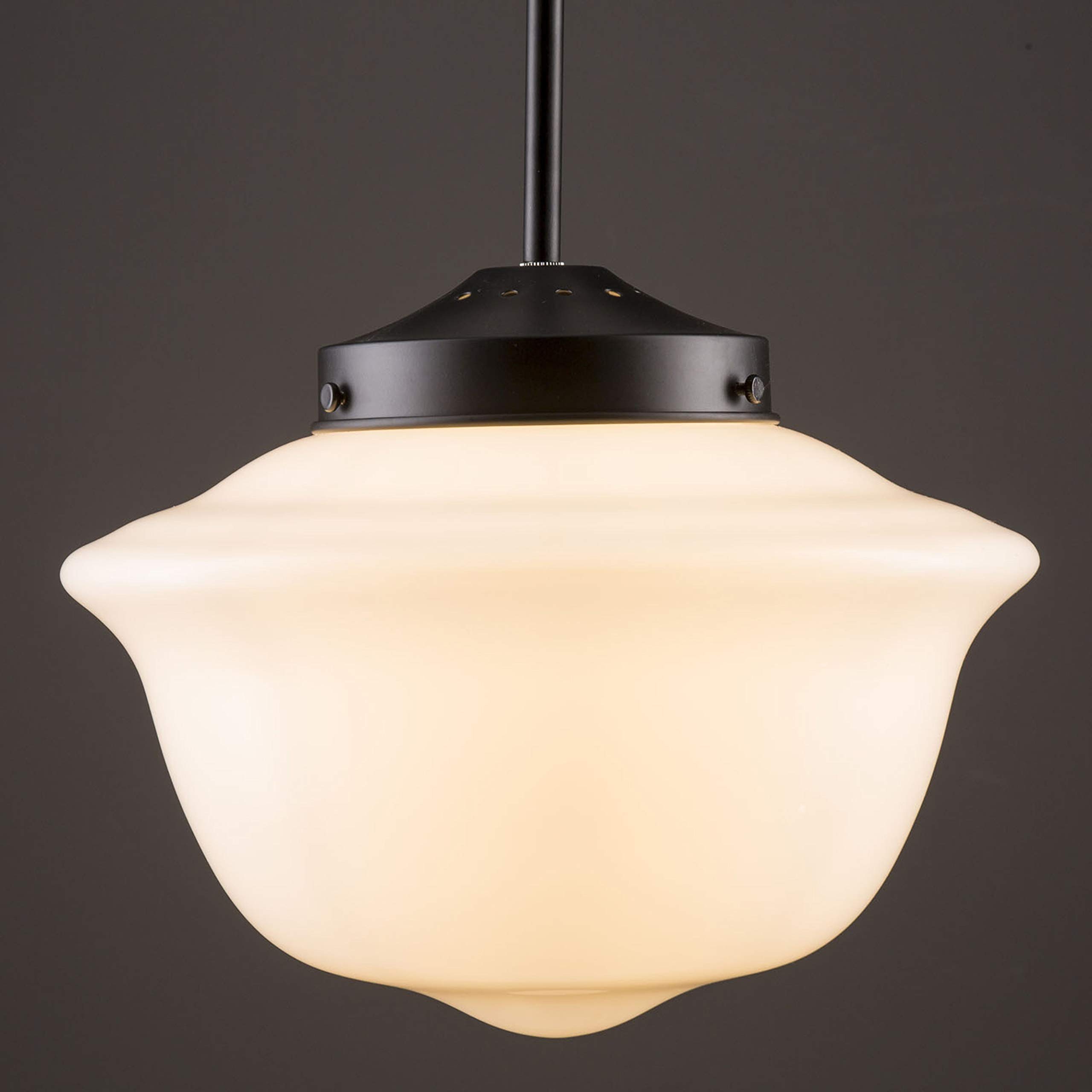 Lavagna Pendelleuchte mit LED Edison Leuchtmittel inklusive. Milk Glass Schwarz