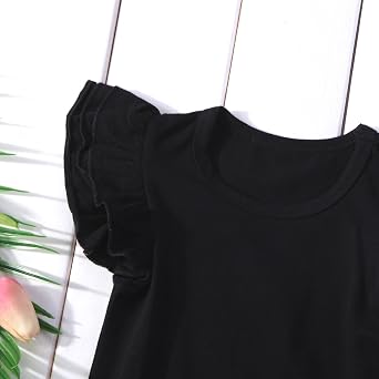 Mubineo Infant Baby Girl Basic Ruffle Short Sleeve Cotton Romper Bodysuit Tops Clothes