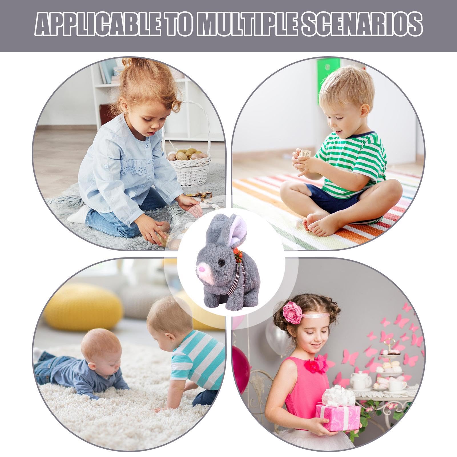 Conejito De Peluche Interactivo Que Salta Y Mueve Las Orejas - Mascota Realista Suave Para Niñas Y Niños