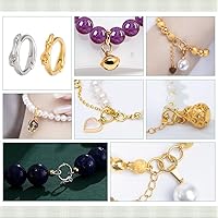 Vista 6 de PH PandaHall 925 Sterling Silver Necklace Enhancer Clasp, 2pcs 6mm Jewelry Clasp Chain Shortener Clasps Bracelet Extension Click Clasps for