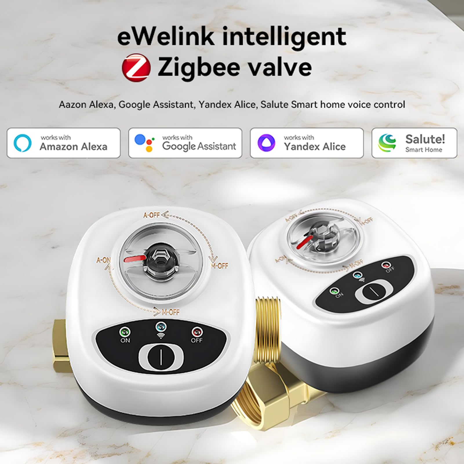 Válvula de agua EWeLink ZigBee, interruptor automático, válvula de bola inteligente, impermeable IP65, control remoto inalámbrico por aplicación, compatible con, asistente y saludo
