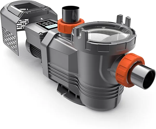 VARMINPOOL 1.8 HP Variable Speed Pool Pump with Programmable Timer, 9114GPH Above Ground Pool Pumps, Removable Rain Cover, 220V, Energy Efficient, Large Filter Basket