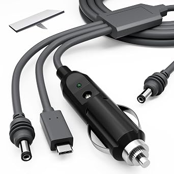 RVMARINEPAT Starlink Mini 3-in-1 DC Power Cable 16FT, USB-C 12-24V Cigarette Lighter Plug & DC Male Cord Input Power Cable, Waterproof Power Cord Accessories for Starlink Mini