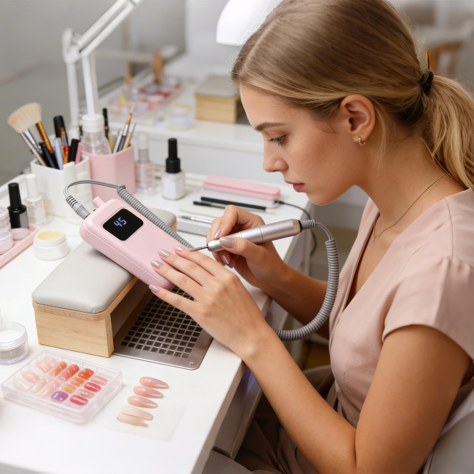 eléctrica de uñas Herramienta para retirar gel de manicura | Fresadora de uñas eléctrica para manicura para Profesionales, Madres, Novias, Salones, Hogares, Viajes y Prácticas