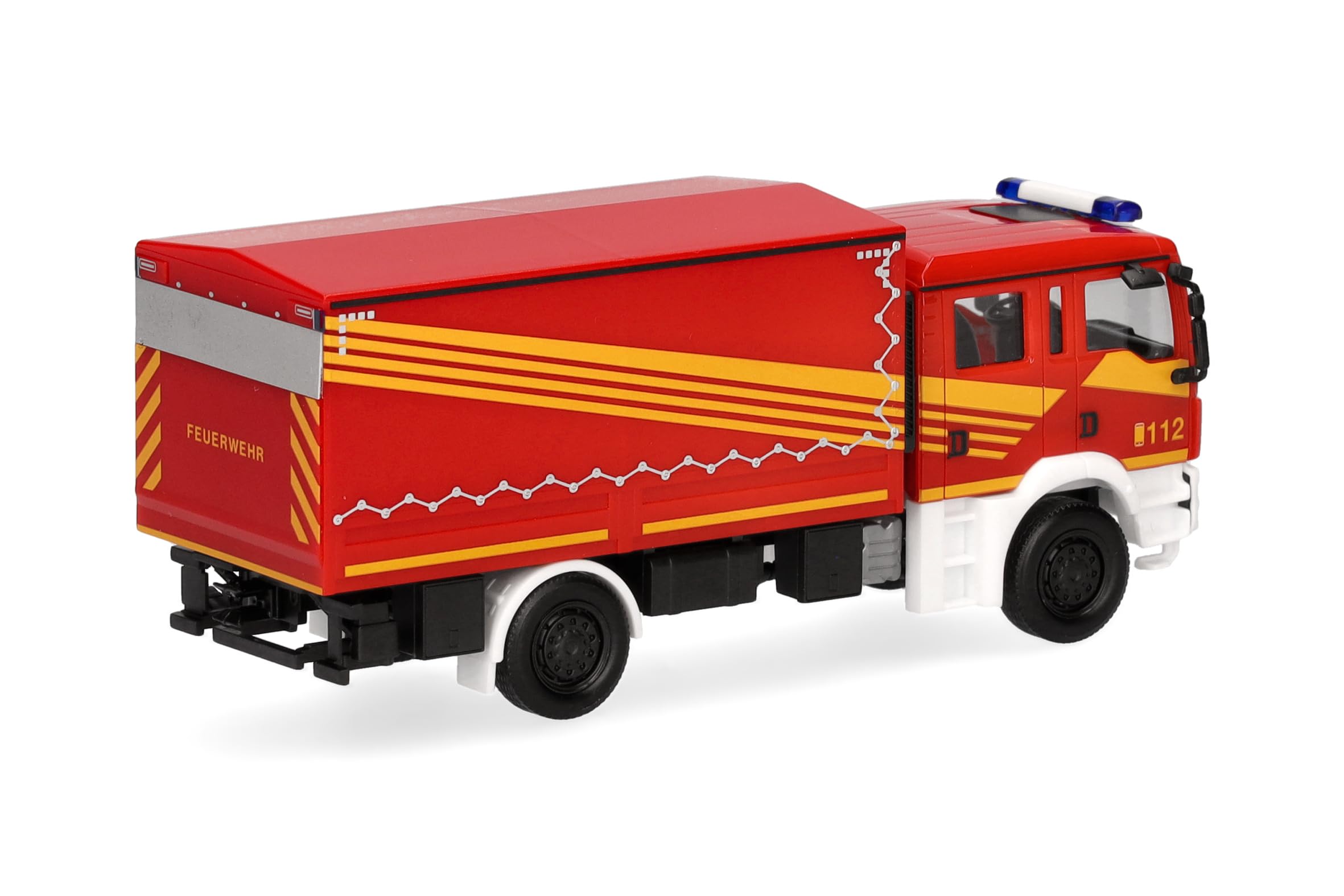 Herpa LKW Modell Man TGM MzKW Feuerwehr, Miniatur im Maßstab 1:87, Sammlerstück, Made in Germany, Kunststoff, Rot