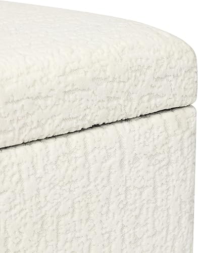 Miniatura 55 de Adeco Taburete de almacenamiento con diseño de escritura de tela, tapa con bisagras, patas de madera maciza, otomanas de 18 pulgadas de altura y 3D