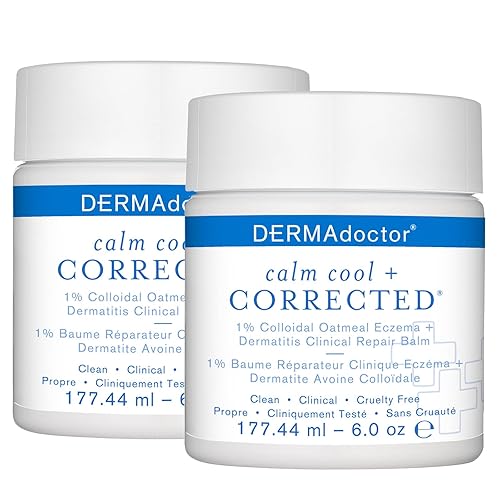 DERMAdoctor Calm Cool + Corrected Eczema and Dermatitis Clinical Repair Balm Loción calmante con 1% de avena coloidal Crema hidratante para