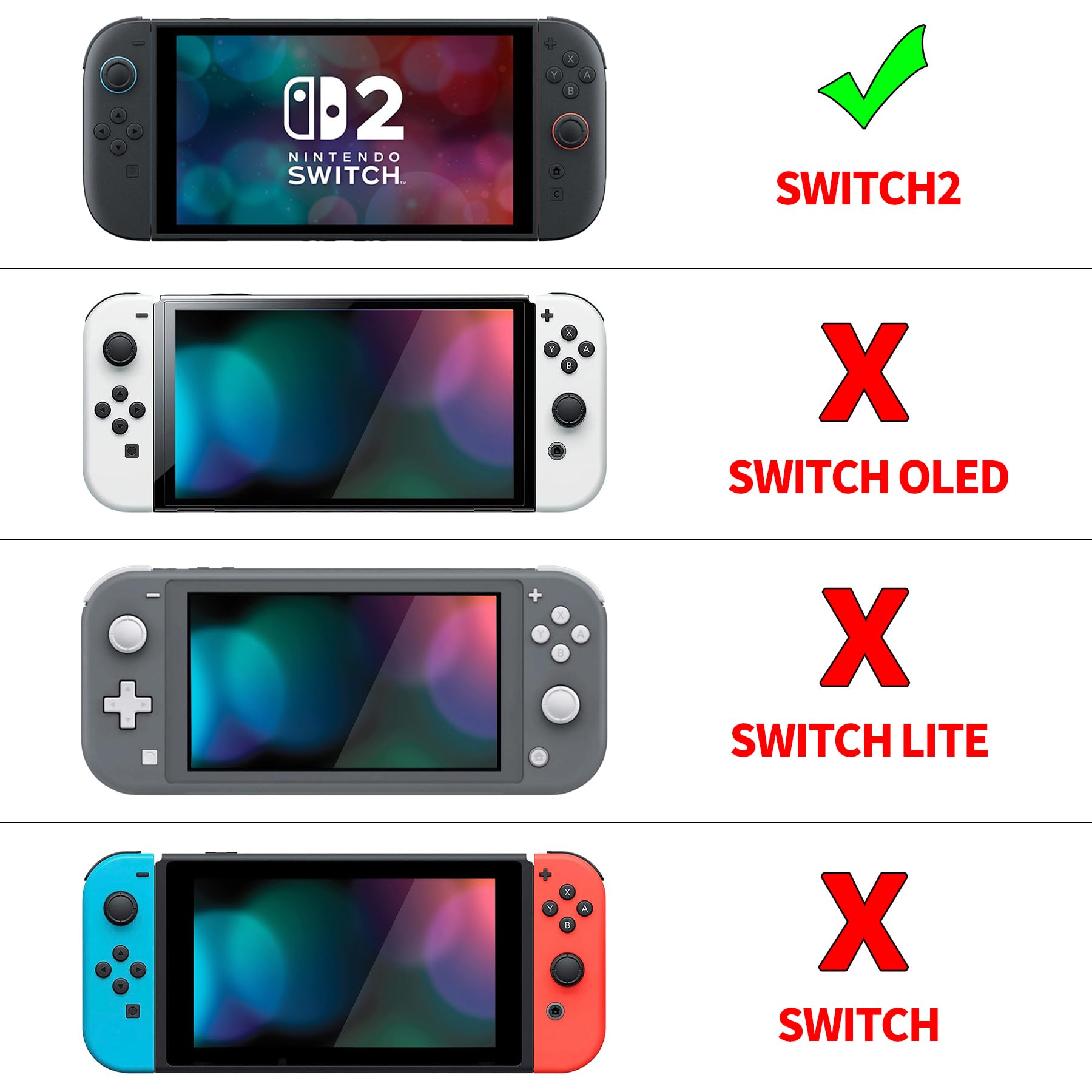 playvital Beyond-Grip Cover per Nintendo Switch 2 Custodia Protettiva Dockable, 2 Set Grip Ergonomico Intercambiabile&Copri Analogici per Joycon 2, Accessori per Switch 2 Console, Nero
