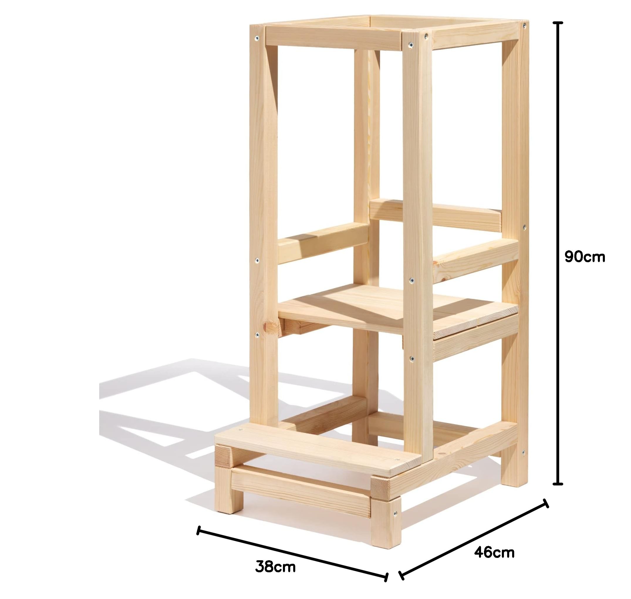 Lernturm für Kinder Küchenhelferturm Lernstuhl Fi-1 Kinderstuhl Küche Kitchen Helper Schemel Kinderhocker Montessori Küchenturm Möbel Lerntower, 90cm