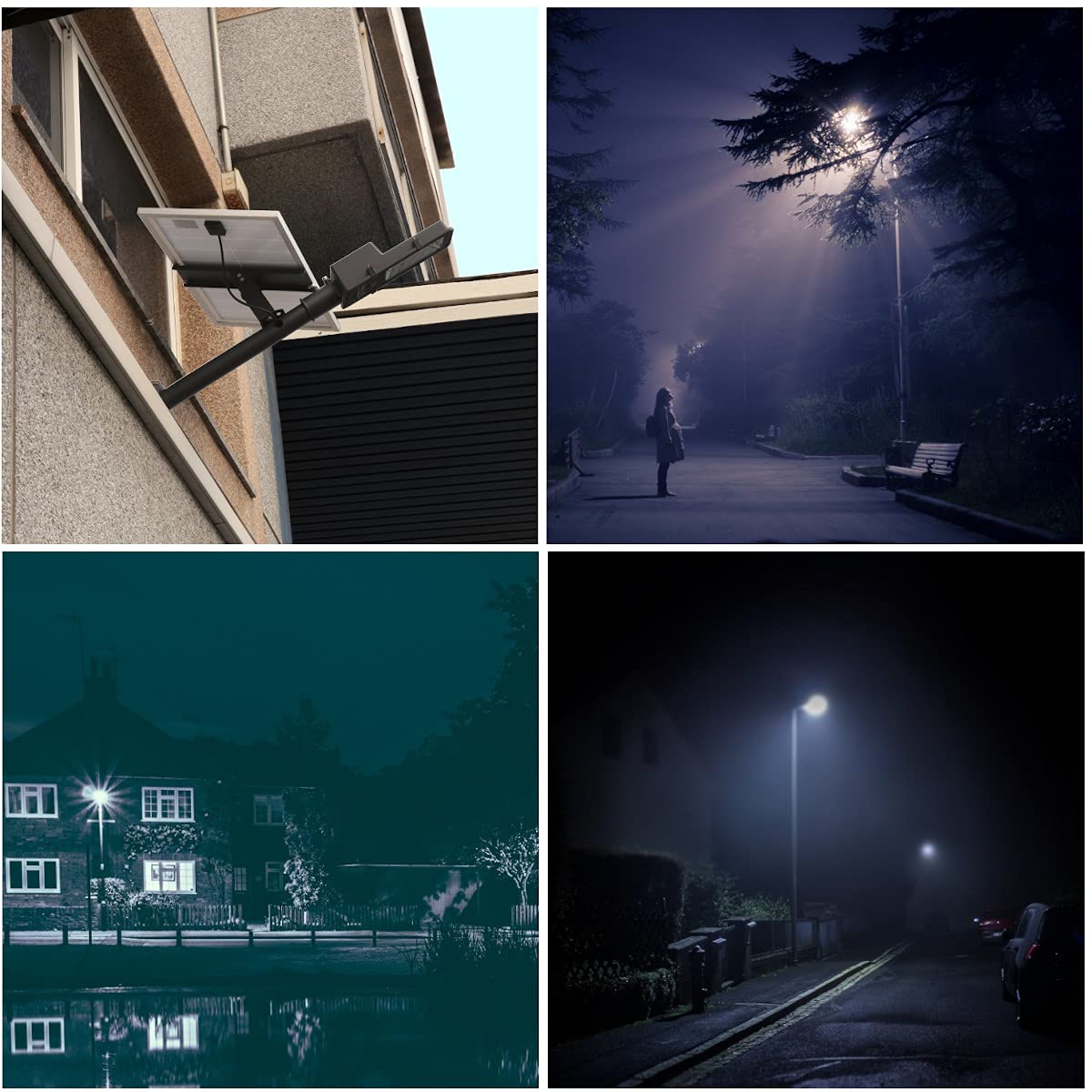 Lampa solarna LED/lampa uliczna z dopasowanym modułem solarnym. 60 W. 6000 K. Do użytku na zewnątrz i baterii litowo-jonowej. Z pilotem zdalnego sterowania