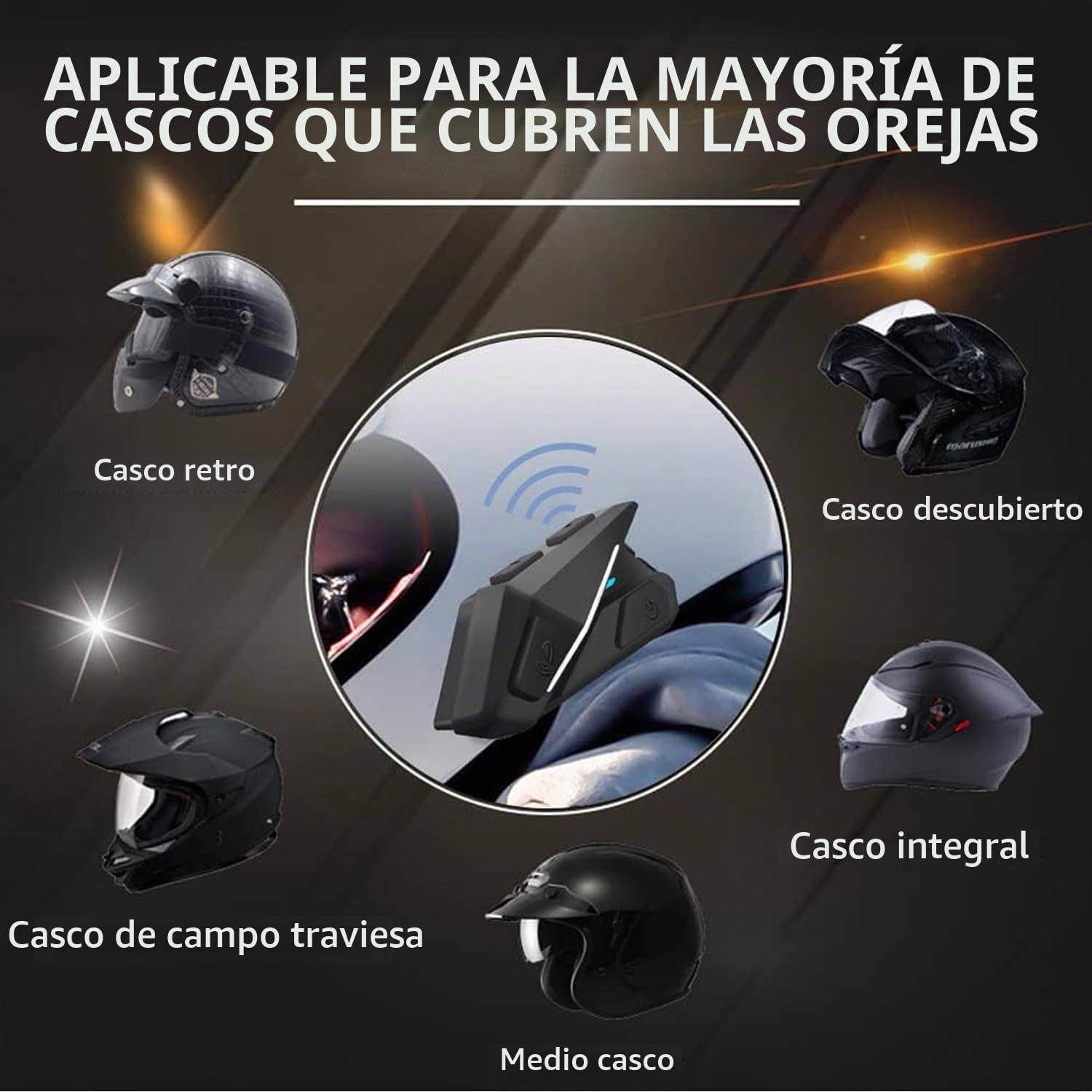 OBEST Auriculares Casco Moto Blutooth Inalámbrico