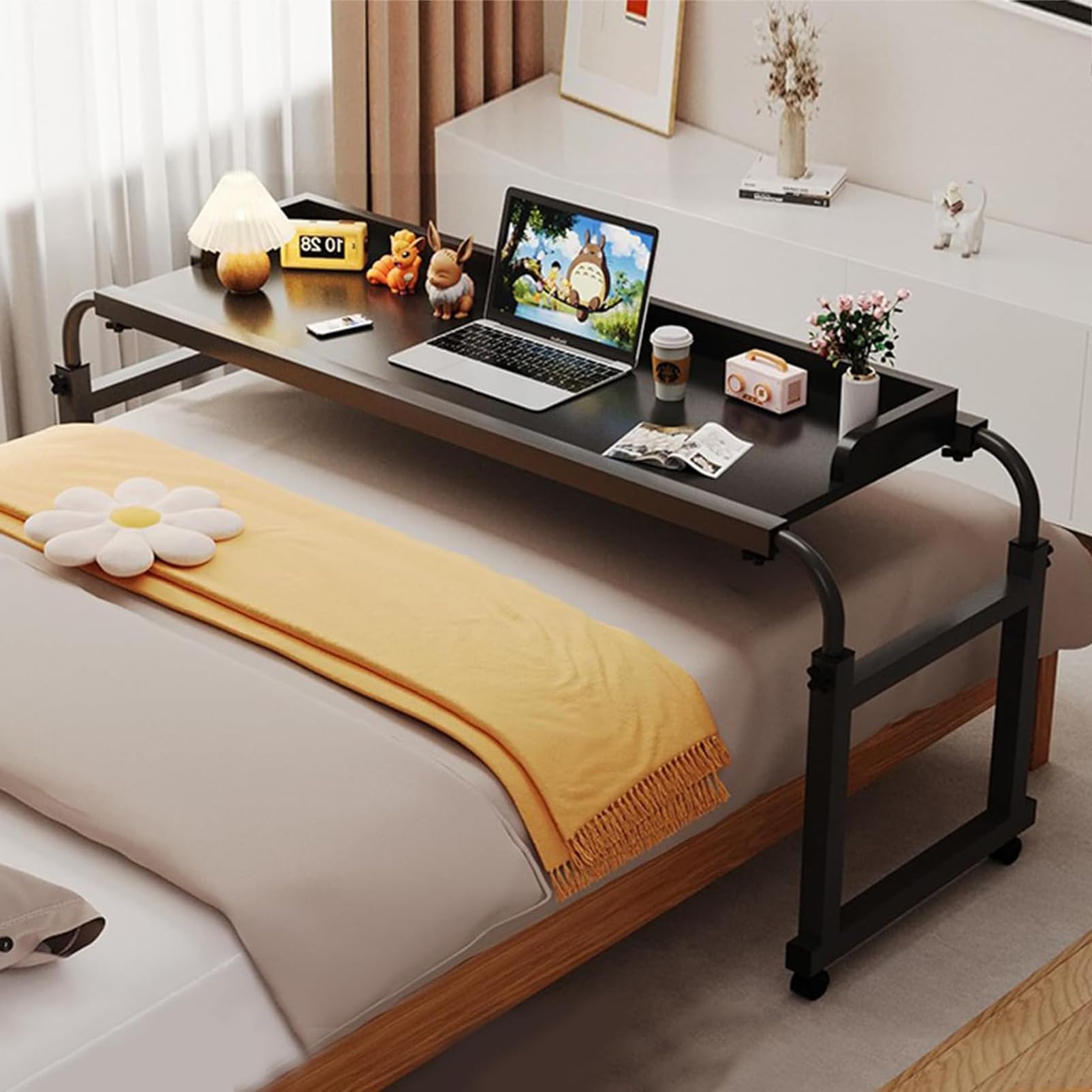 Amazon.co.jp: Ddasam ベッドテーブル ベッドサイドテーブル  