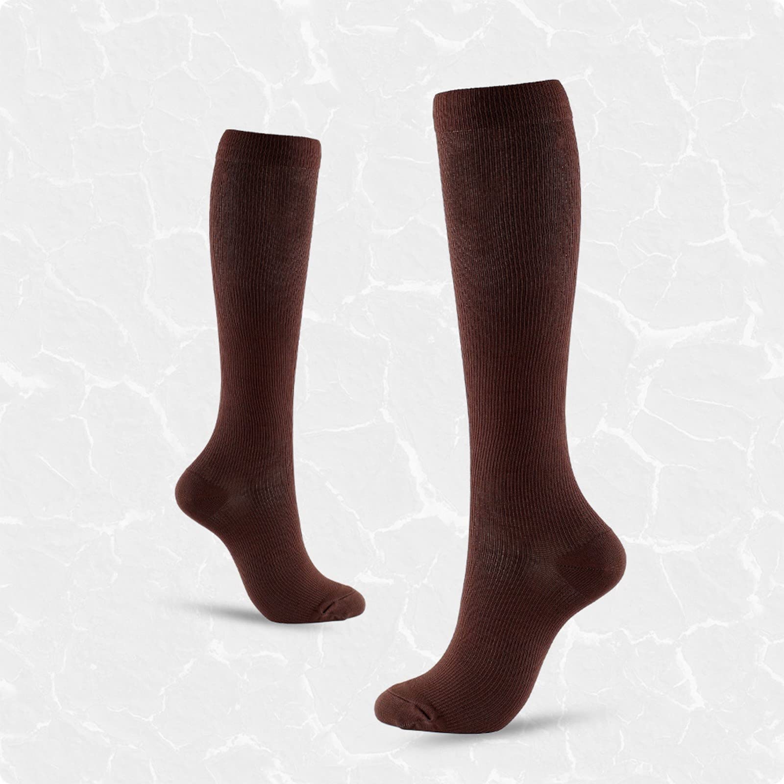 7 Pairs Compression Socks for Women Men Knee High Circulation 20-30Mmhg Solid Long Stockings Best Support for Nurses Running