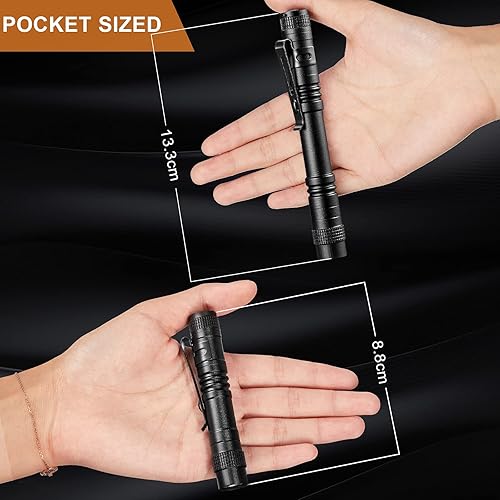 Miniatura 2 de Linterna de bolsillo LED pequeña mini linterna de mano con clip para campamento, exteriores, emergencia (6 piezas)