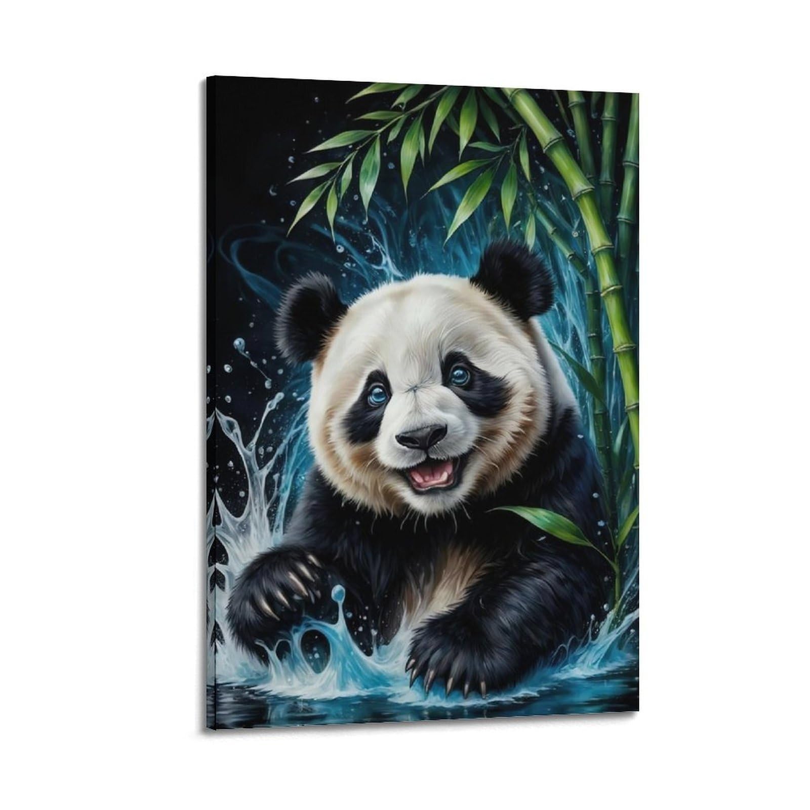 WZKTCL Animal Poster Playful Panda Poster Decorative Painting Canvas Wall Posters And Art Picture Print Modern Family Bedroom Decor Posters 20x30inch(50x75cm)