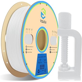 YOUSU Polypropylene PP Filament 1.75 mm   0.03 for 3D Printer Included Build Sheet Semi-Flexible Ultra Tough Filament White 1 kg 2.2 lbs