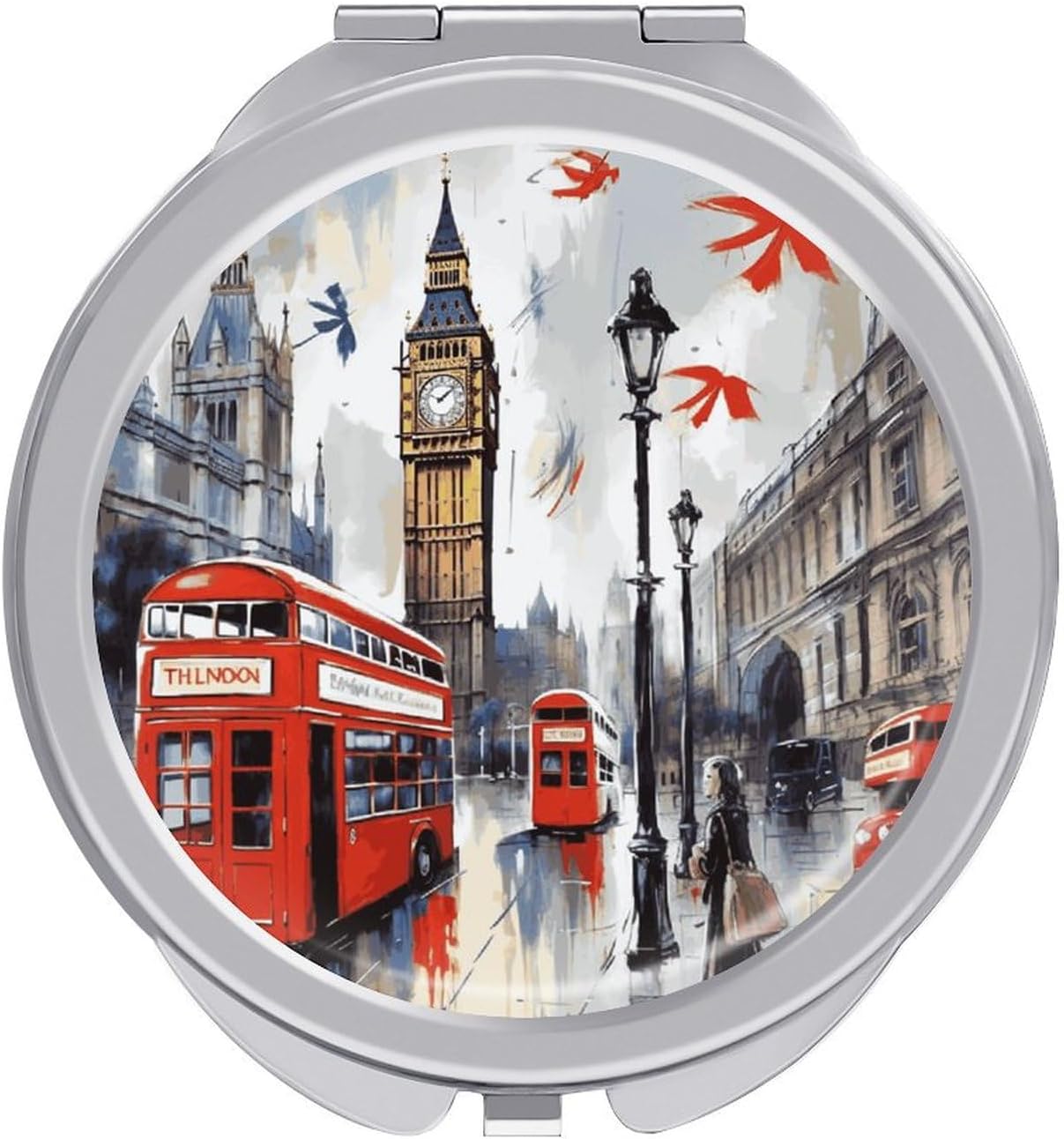 London Portable Makeup Mirror, Sided Travel Hand Mirror Mini Folding Mirror for Precise Makeup Women Daily Use