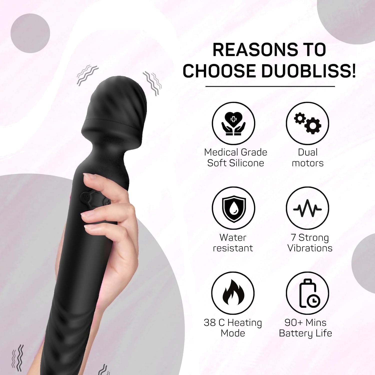 Brago Duo Bliss Pro Body Massager | Dual Head Massager | Massager Machine for Pain Relief | Ultra Flexible, Heating, Waterproof, Rechargeable - Black Brago Duo Bliss Pro Body Massager | Dual Head Massager | Massager Machine for Pain Relief | Ultra Flexible, Heating, Waterproof, Rechargeable - Black