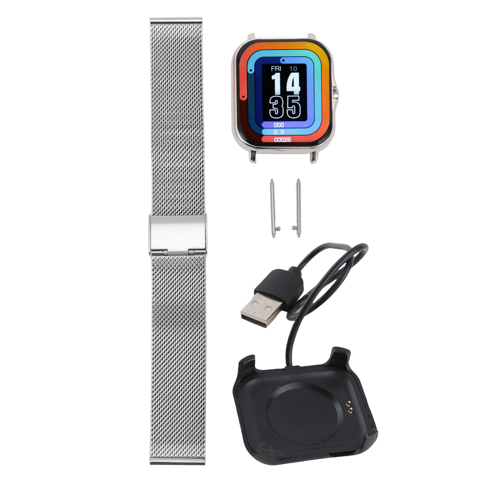 Orologio sportivo intelligente Schermo touch completo 1,69 pollici 12 modalità sportive Orologio fitness impermeabile IP68 per nuoto Corsa Ciclismo Uomo Donna (Argento)