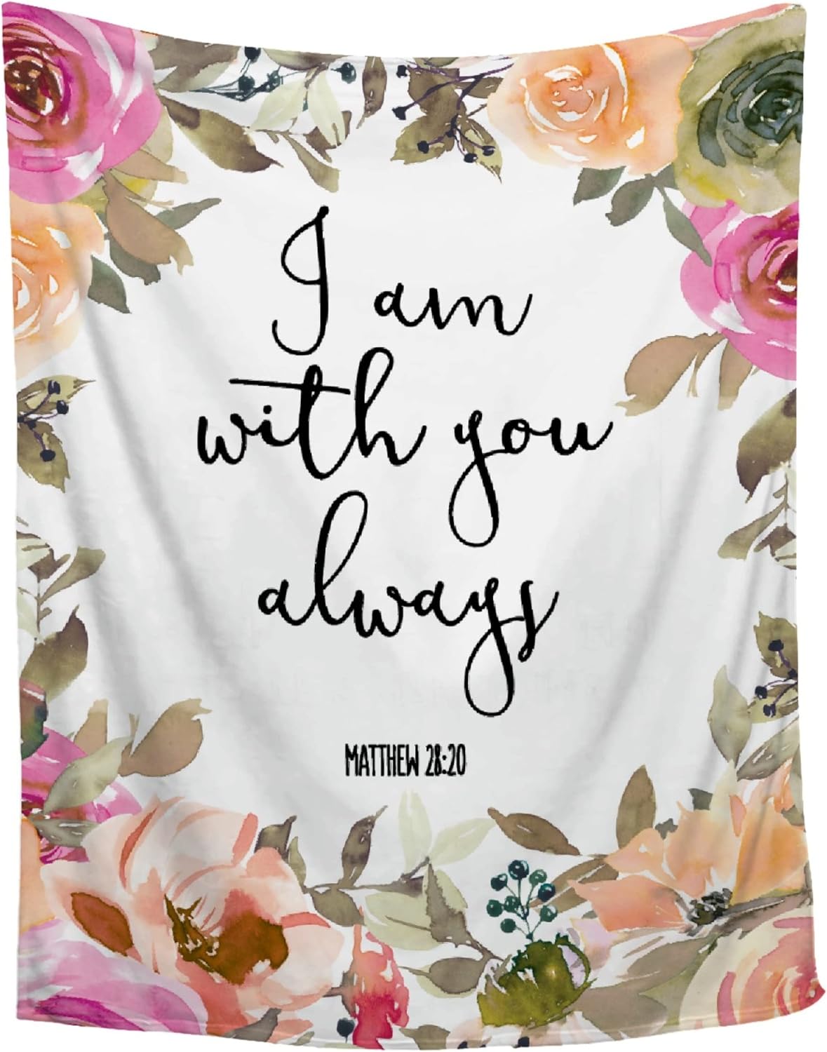 Briizy Bible Verse Blanket I Am with You Always Throw Blanket Plush Fluffy Warm
