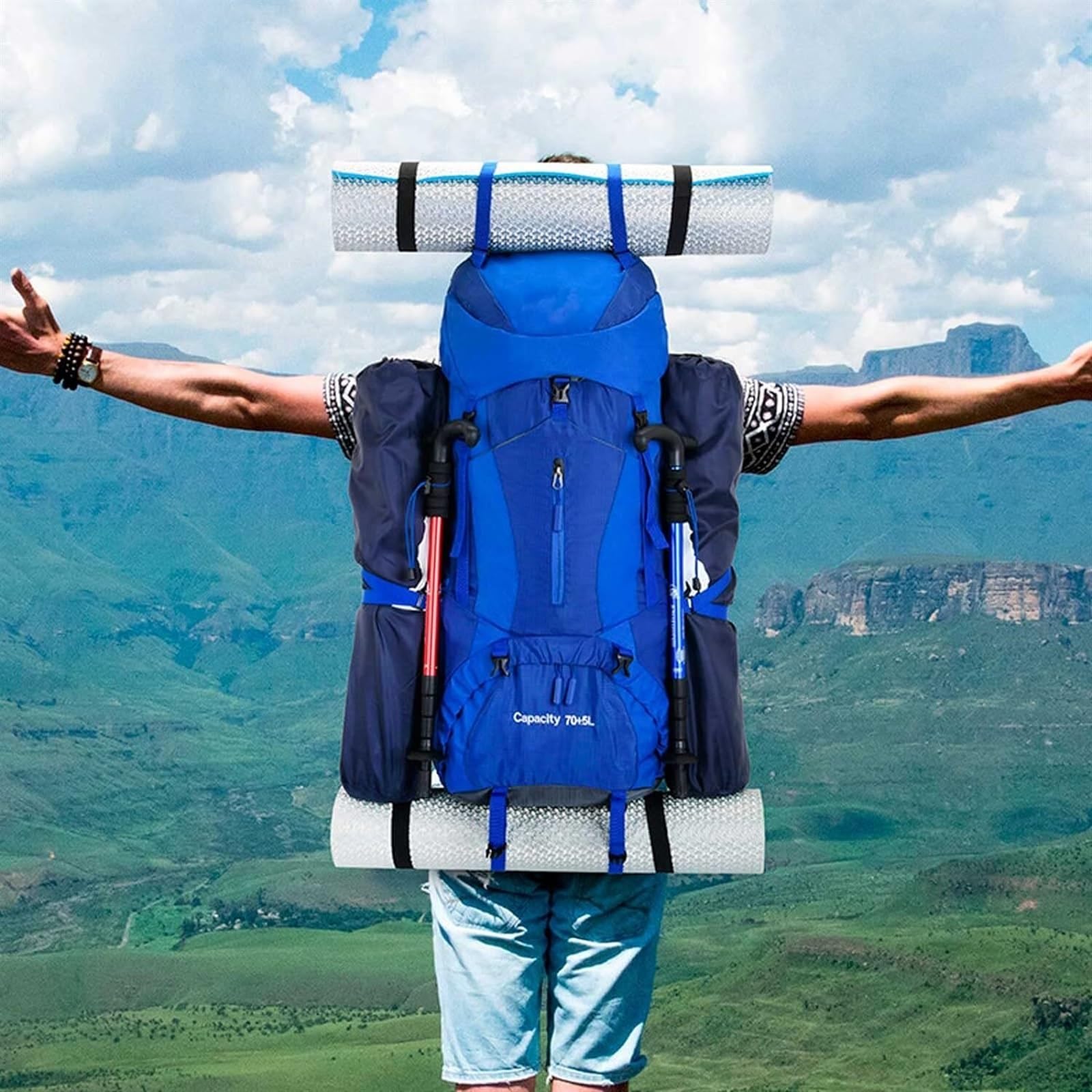 Plecak Turystyczny Plecak Trekkingowy Plecak Turystyczny 75 L Wodoodporny, Lekki Plecak Podróżny Do Uprawiania Sportu Na Świeżym Powietrzu, Do Wspinaczki Na Kempingu Torba Alpinistyczna(A)