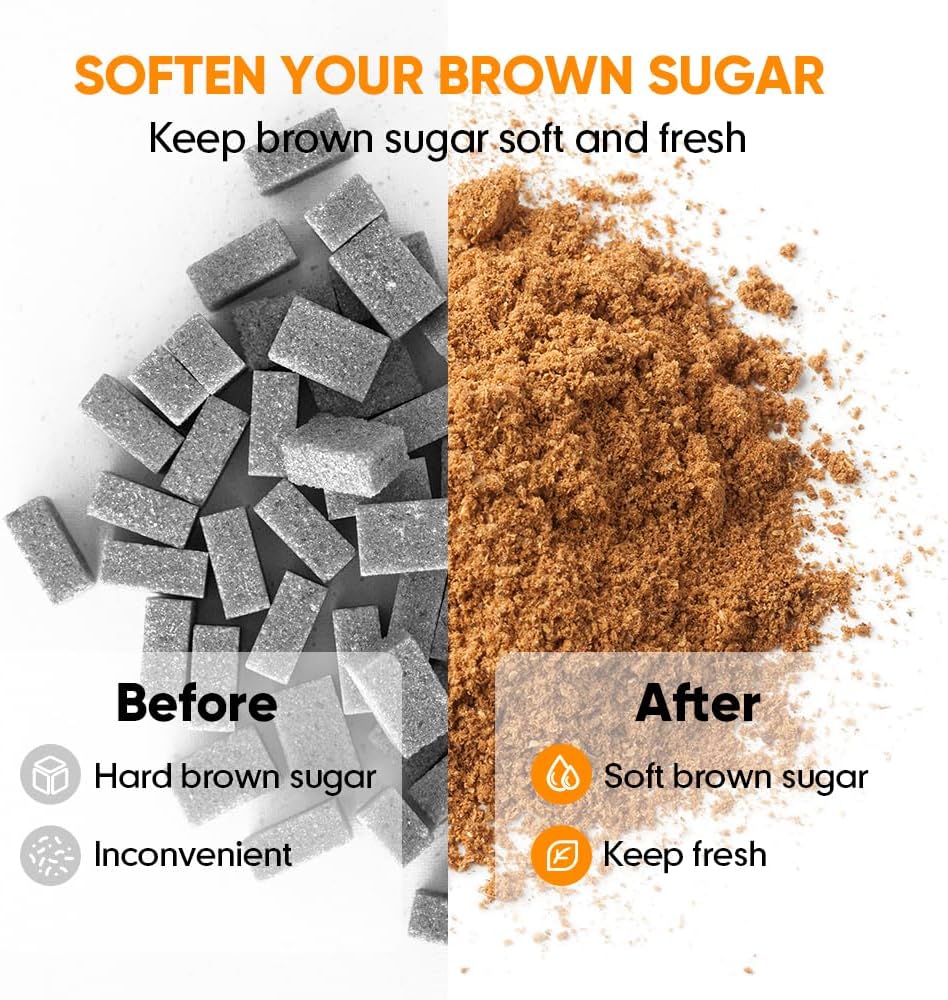 Brown Sugar Container Airtight, 2 Quart Brown Sugar Keeper Storage Container with Spoon - Image 2