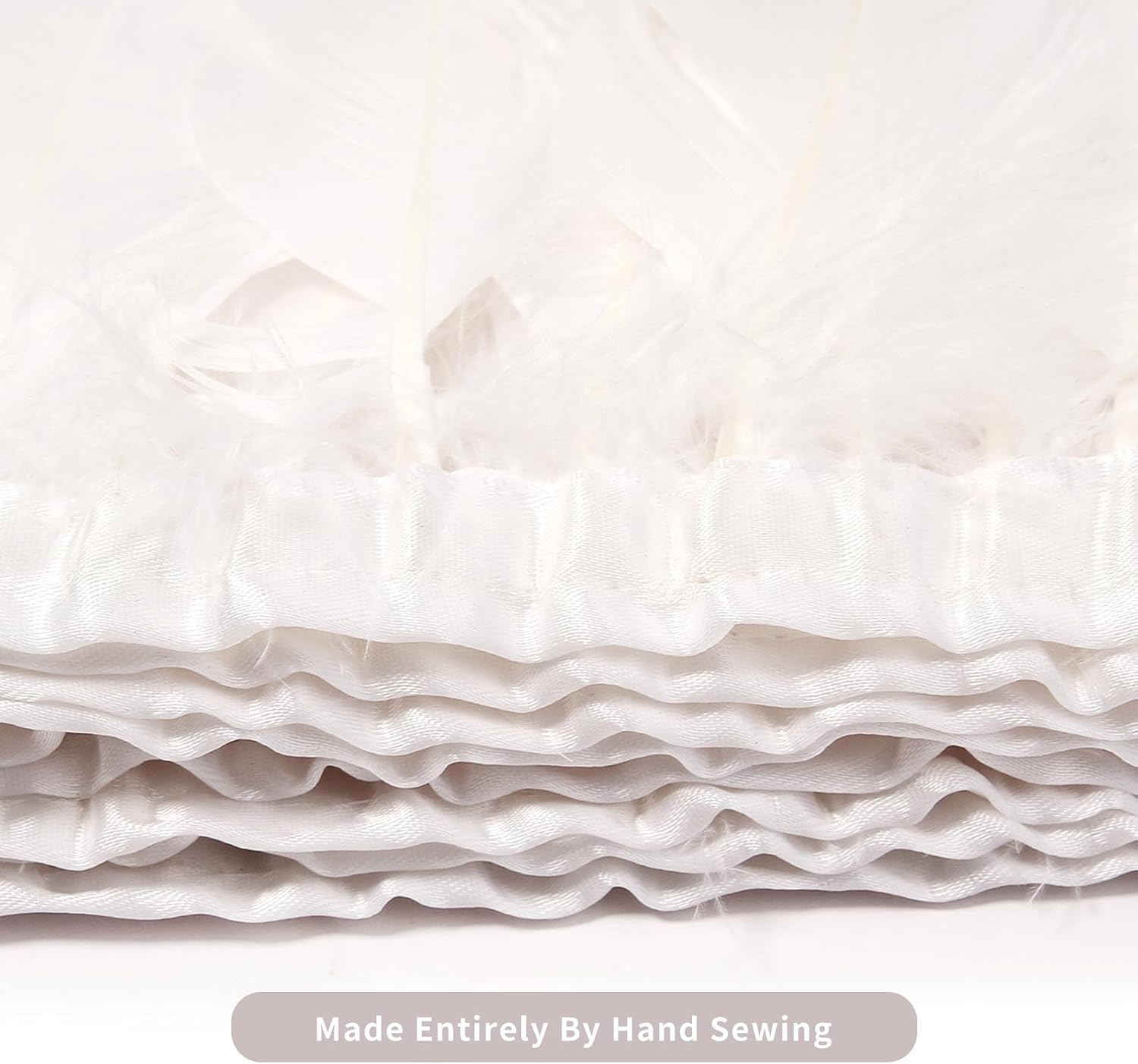 2 Yards Natural Goose Feathers Trim Sewing Fringe Fashion Dress Sewing 6-8inch for DIY Handicrafts Costumes Decoration,White
