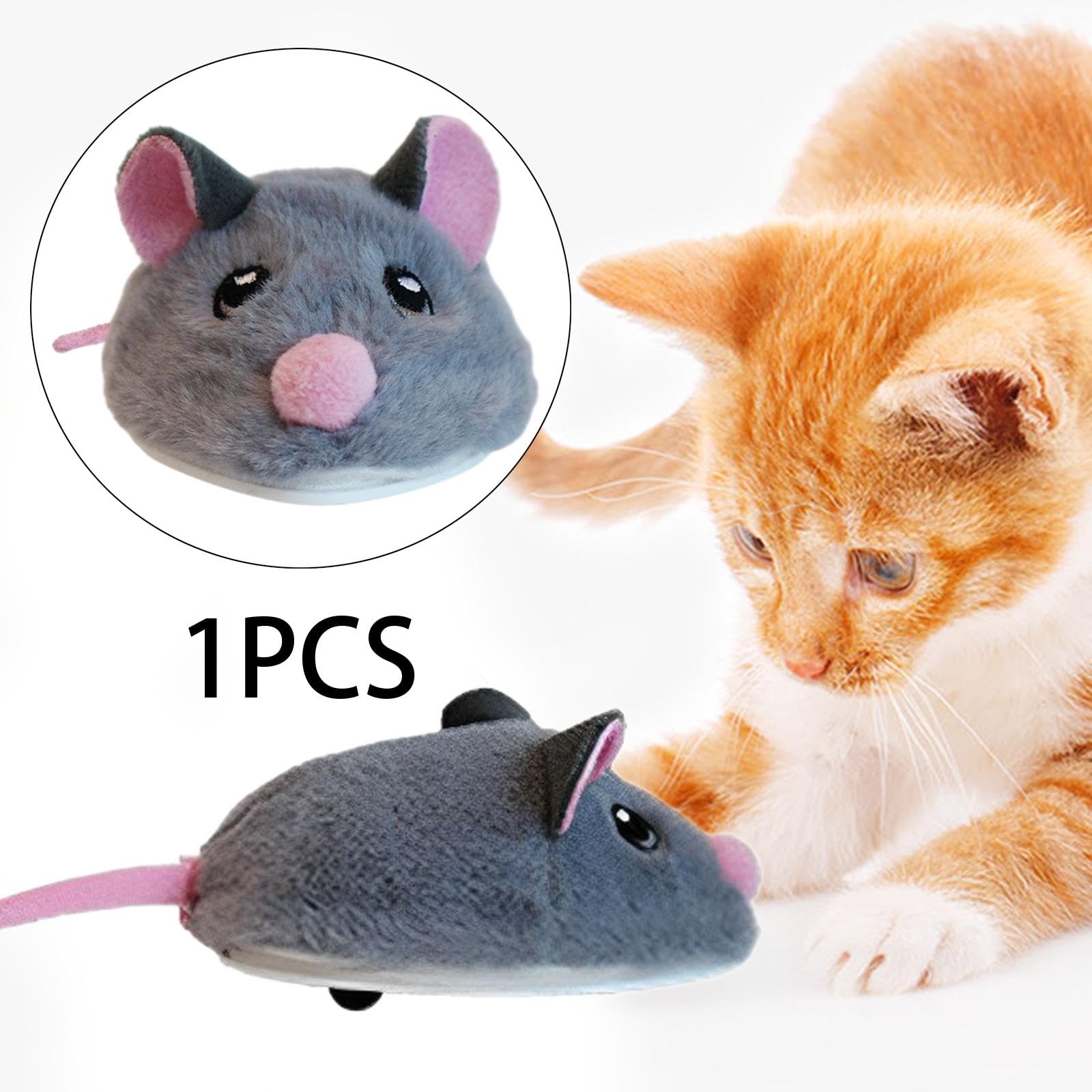 Lot de 5 souris électriques interactives pour chats d'intérieur Gris