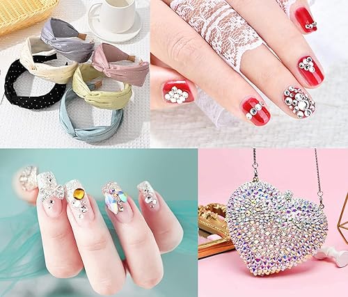 Miniatura 5 de Massive Beads 7800 lentes de hierro termoadhesivos con parte trasera plana, 5 tamaños, diamantes de imitación para hacer proyectos de bricolaje con