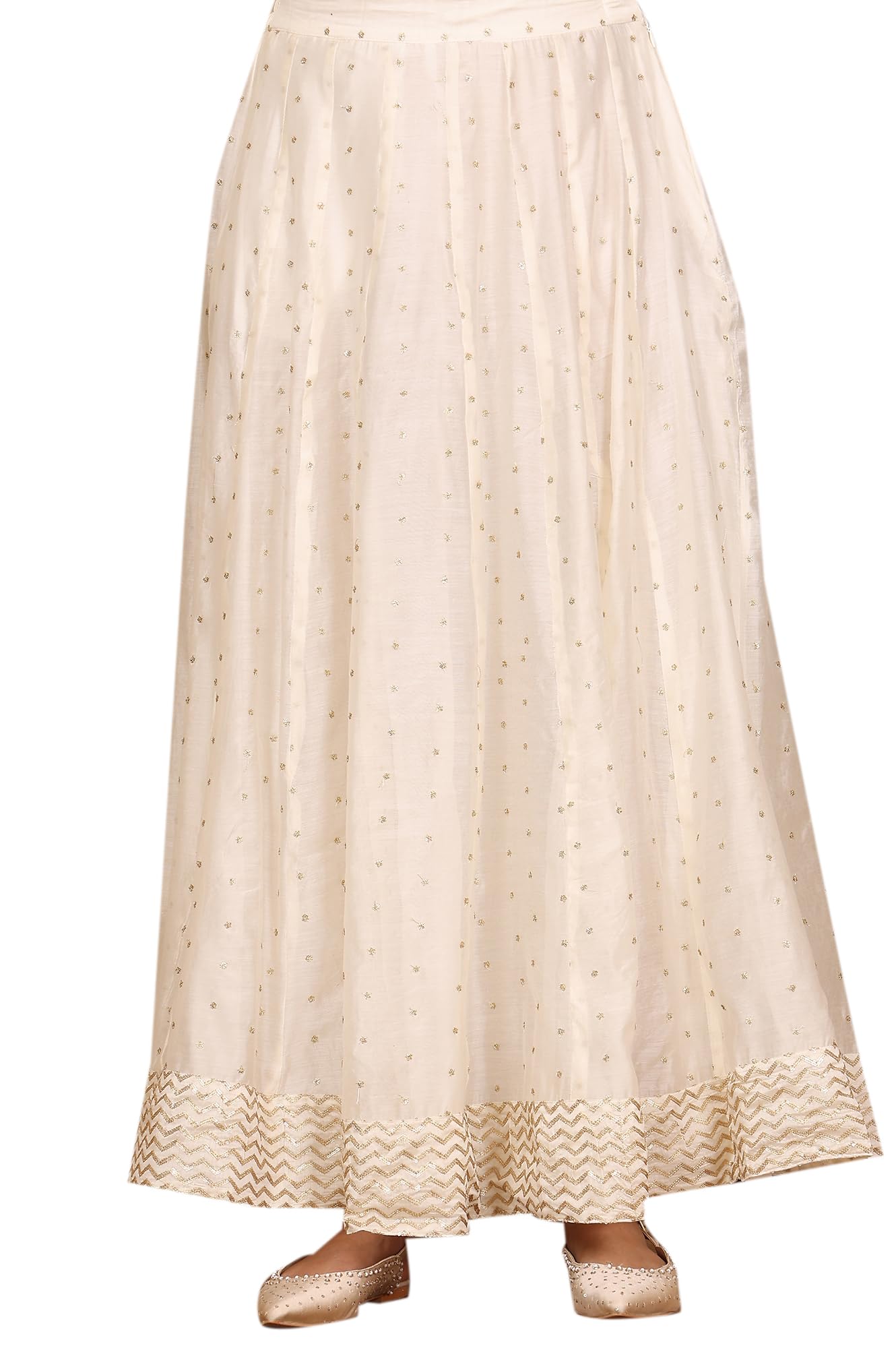 w for woman Gold Solid Sequins Flarred Skirts-picture-26