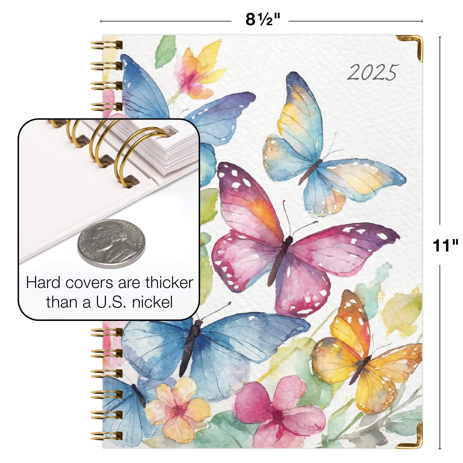 2025 Hardcover Planner 8.5x11 - 14 Month (Nov 2024-Dec 2025) Daily Weekly Monthly With Bookmark & Pocket - View #11